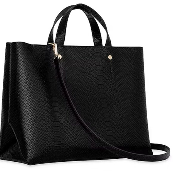 NWT RM REBECCA MINKOFF Madison Black Tote Crossbody Handbag & Pouch - Picture 3 of 3